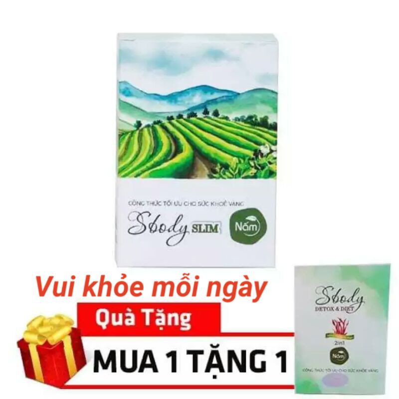 ( chính hãng) Giảm cân Nấm Sbody slim dạng viên tặng detox 5 gói