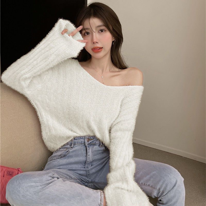 Áo Sweater Dệt Kim Chui Đầu Màu Hồng Phong Cách Thời Trang Mùa Thu Hàng Mới