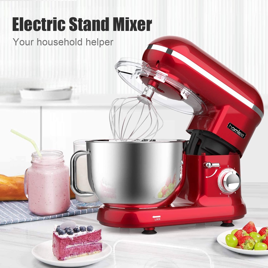 Máy nhào bột HOMLEE 5.5L 1500W - Máy đánh trứng, đánh kem, trộn salad, chả giò, trà bông - Hàng chính hãng bán tại Đức