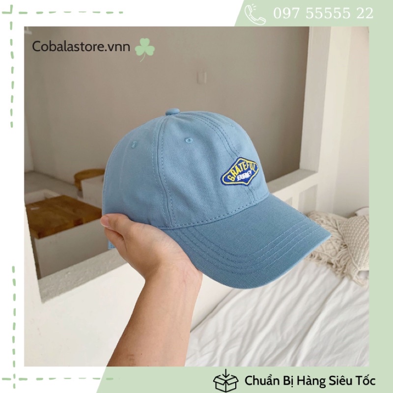 Mũ Lưỡi Trai Thêu Chữ GRATEFUL Cotton Mềm Màu Trơn Mẫu 2021 Phong Cách Hàn Quốc Thời Trang Mùa Hè Dành Cho Cả Nam Và N