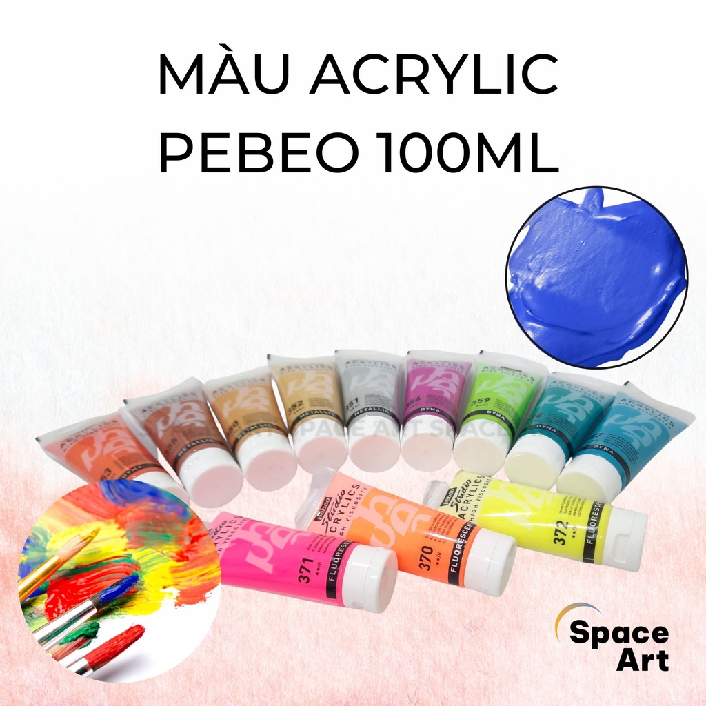 Màu Acrylic Pebeo Studio 100ml Vẽ giày vẽ vải vẽ móng