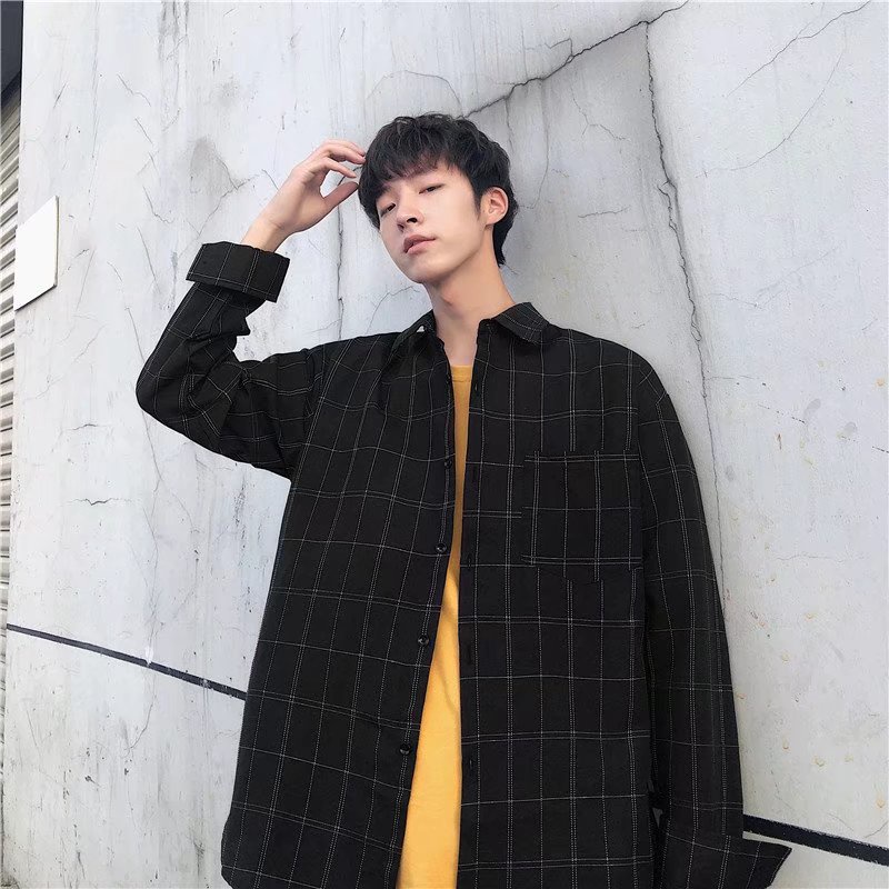 Áo Sơ Mi Nam Dài Tay Dáng Rộng Phong Cách Nhật Bản Thời Trang Xuân Hè 3 Màu Tùy Chọn M-3XL