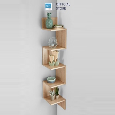 Kệ Gỗ Treo Góc Tường 5 Tầng SIB Decor KT411