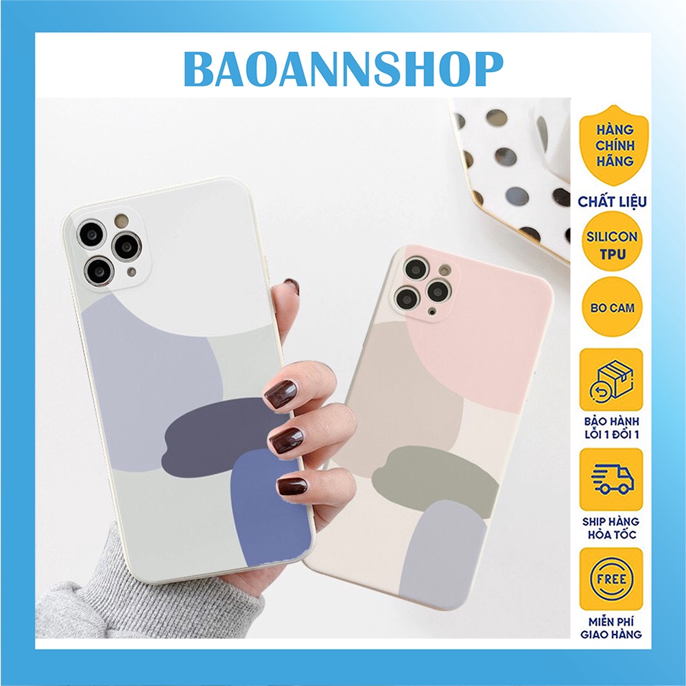 Ốp lưng iphone hình vảy sơn màu dẻo cạnh vuông bảo vệ camera 7plus/8plus/x/xs/xsmax/11/12/13/14/pro/promax