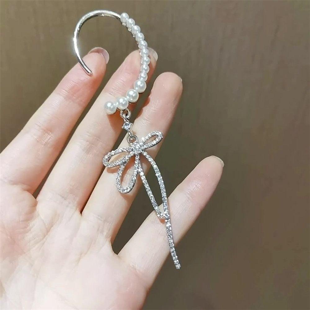 NIUYOU Khuyên Kẹp Vành Tai Không Xỏ Hình Nơ Phong Cách Hàn Quốc