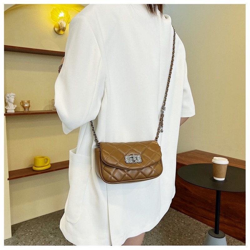 One Túi Đeo Chéo Vai Hình Vuông Đính Đá Thiết Kế Đơn Giản Thời Trang Mùa Hè NB00077 Cho Nữ