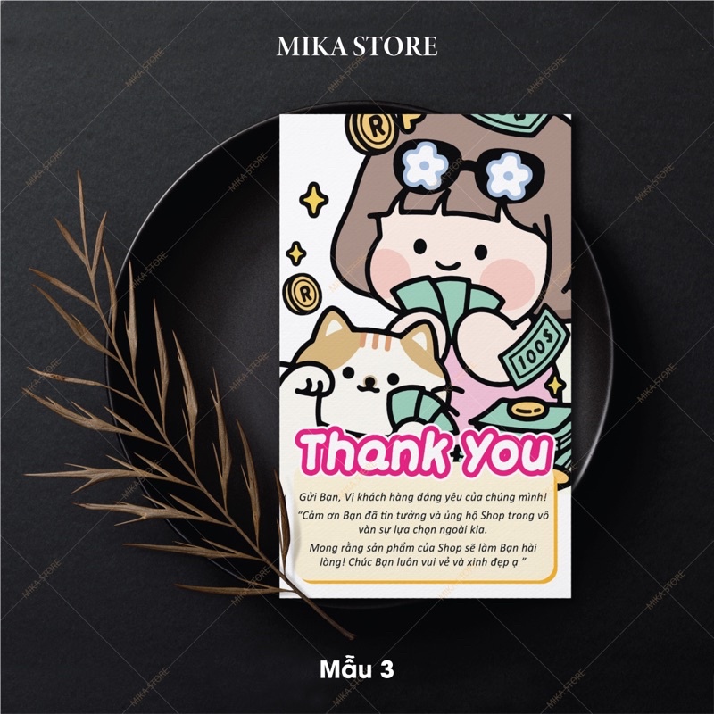 Set 100 Card cảm ơn, Thiệp Cảm Ơn 1 mặt