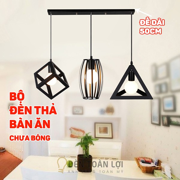 đèn thả bàn ăn 📣3 chao và 1 đế ốp 📣 như hình đèn thả bàn ăn đẹp & rẻ nhất