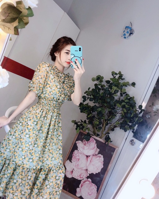 Đầm maxi tay bồng bèo ngực 8 màu | BigBuy360 - bigbuy360.vn