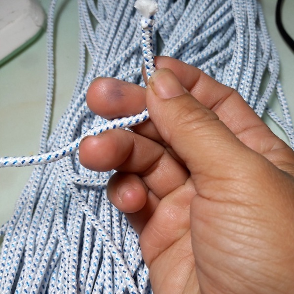 3/5/10met dây dù paracord 3mm có lõi trắng xanh