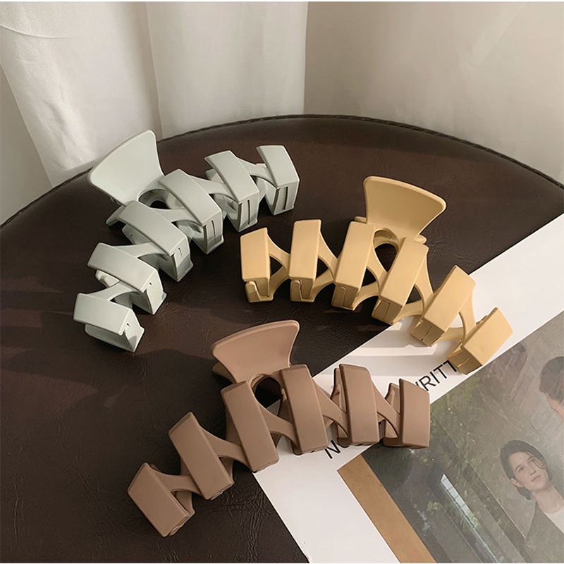 Kẹp tóc acrylic đơn giản màu trơn thời trang Hàn Quốc cho nữ