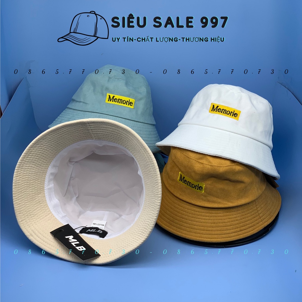 MŨ BUKCET MEMORIE NHUNG MỊN - NÓN RỘNG VÀNH THÊU LOGO FORM CHUẨN ĐẸP THỜI TRANG NAM NỮ