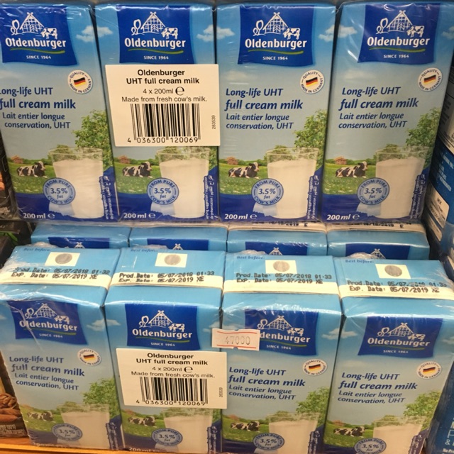 Bloc 4 hộp Sữa tươi nguyên kem Oldenburger hộp 200ml
