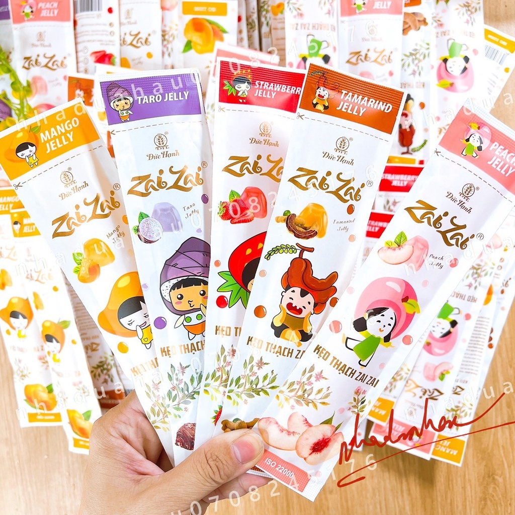 Một ký kẹo thạch ZaiZai mix 5 vị dâu/đào/me/khoai môn/xoài hàng cty VN chất lượng cao bao ngon