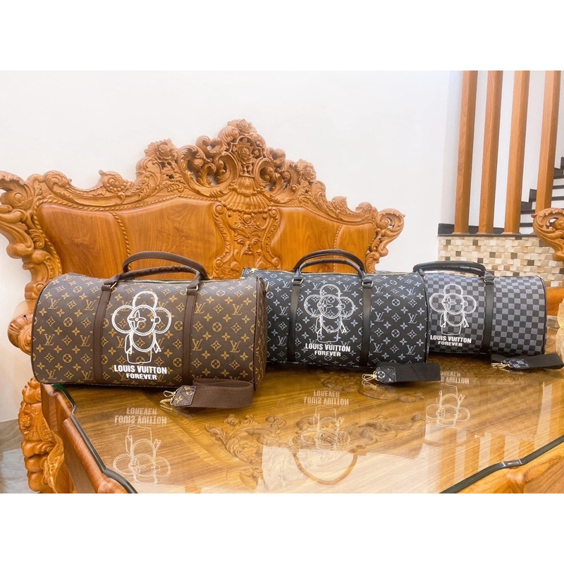 Túi Trống Du Lịch Hoạ Tiết L.V, Túi Xách Du Lịch Mẫu Mới