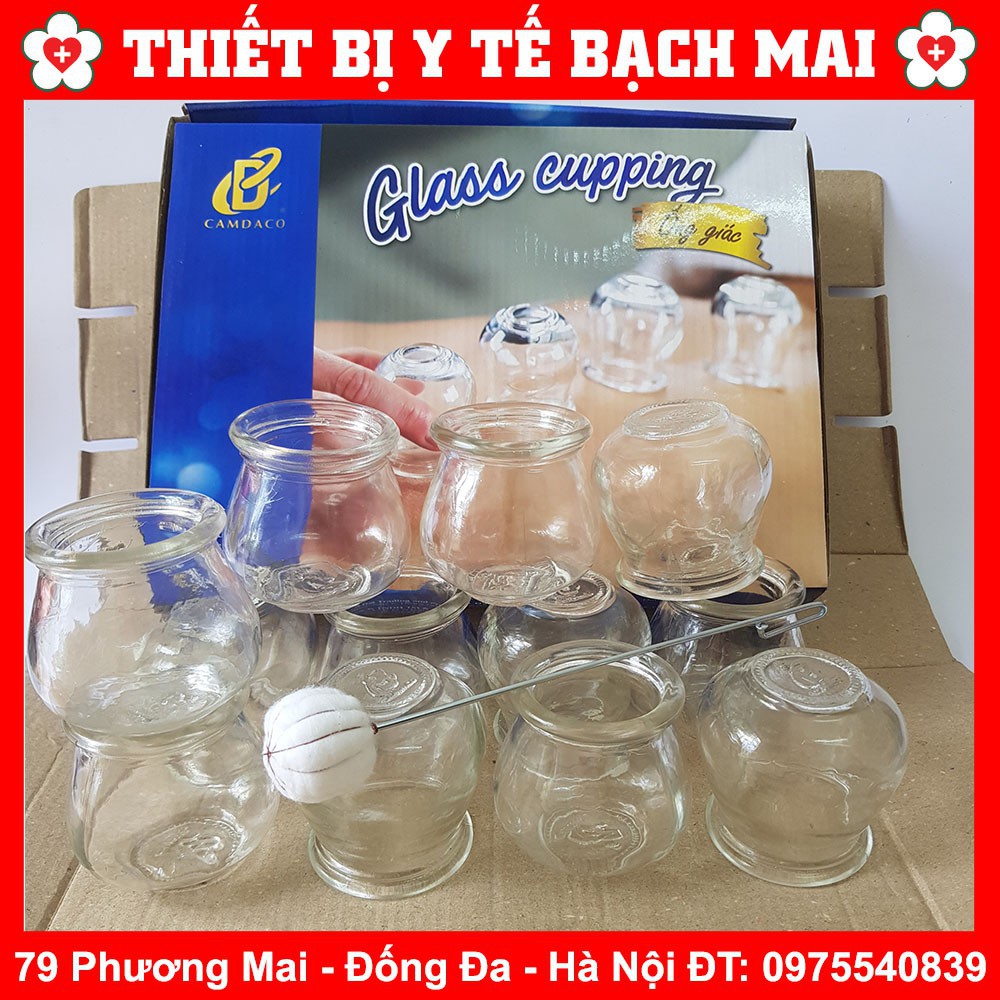 Bộ 12 Ống Giác Hơi Dùng Lửa Thuỷ Tinh + Cây Châm Lửa