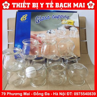 ✅ Ống Giác Hơi Thuỷ Tinh Dùng Lửa - Bộ 12 Cốc Kèm Cây Châm Lửa