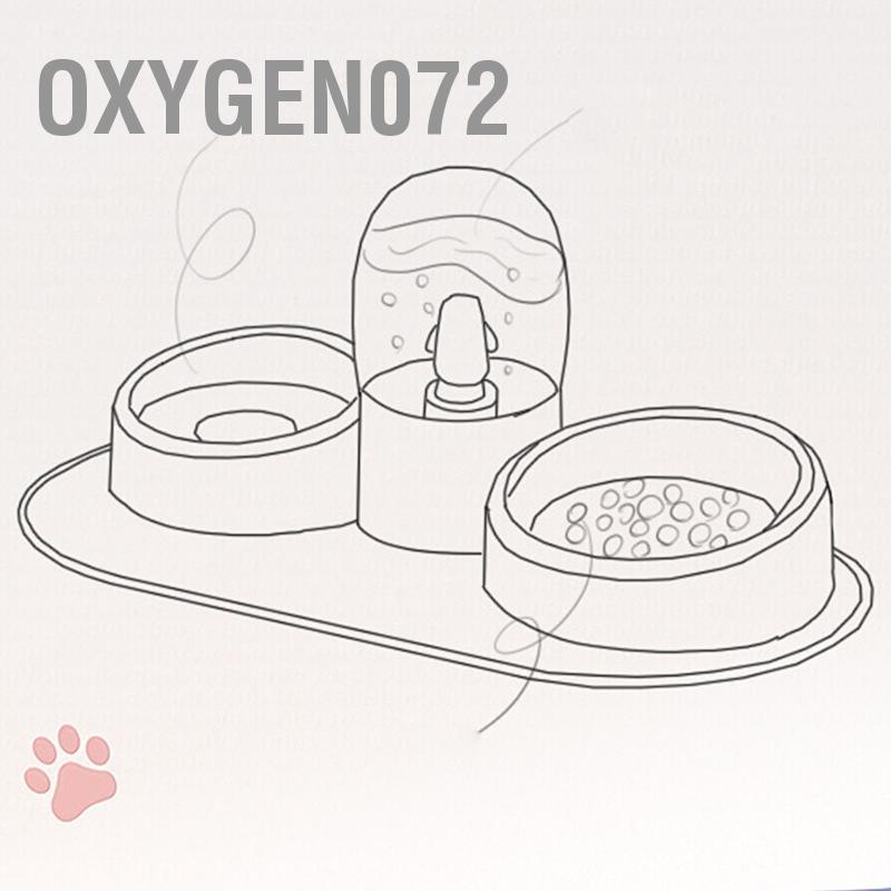 Bát nhựa đôi - Ăn, Uống tự động cấp nước cho chó mèo, thú cưng - bằng thép không gỉ Silicone Placemat với đồ chơi dễ thương Oxygen072