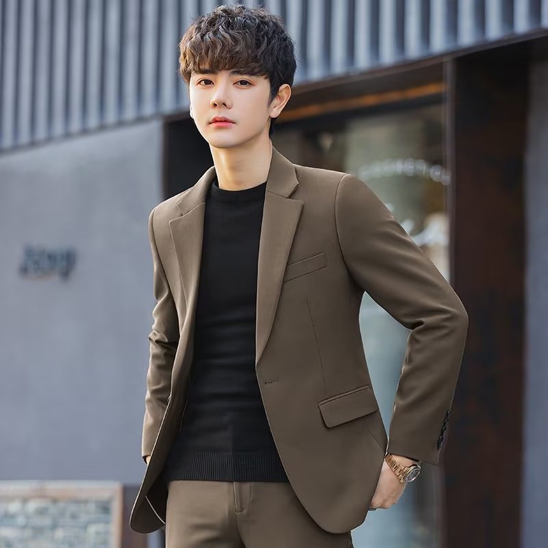 Áo Khoác Vest Ôm Dáng Phong Cách Hàn Quốc Lịch Lãm Cho Nam Cỡ M-3XL
