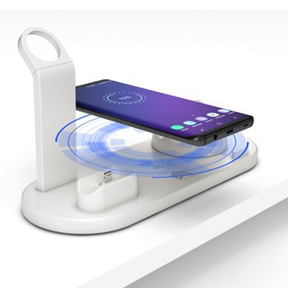 4 in 1 Multi-function 10W QI Fast Wireless Charger Desktop Stand Dock