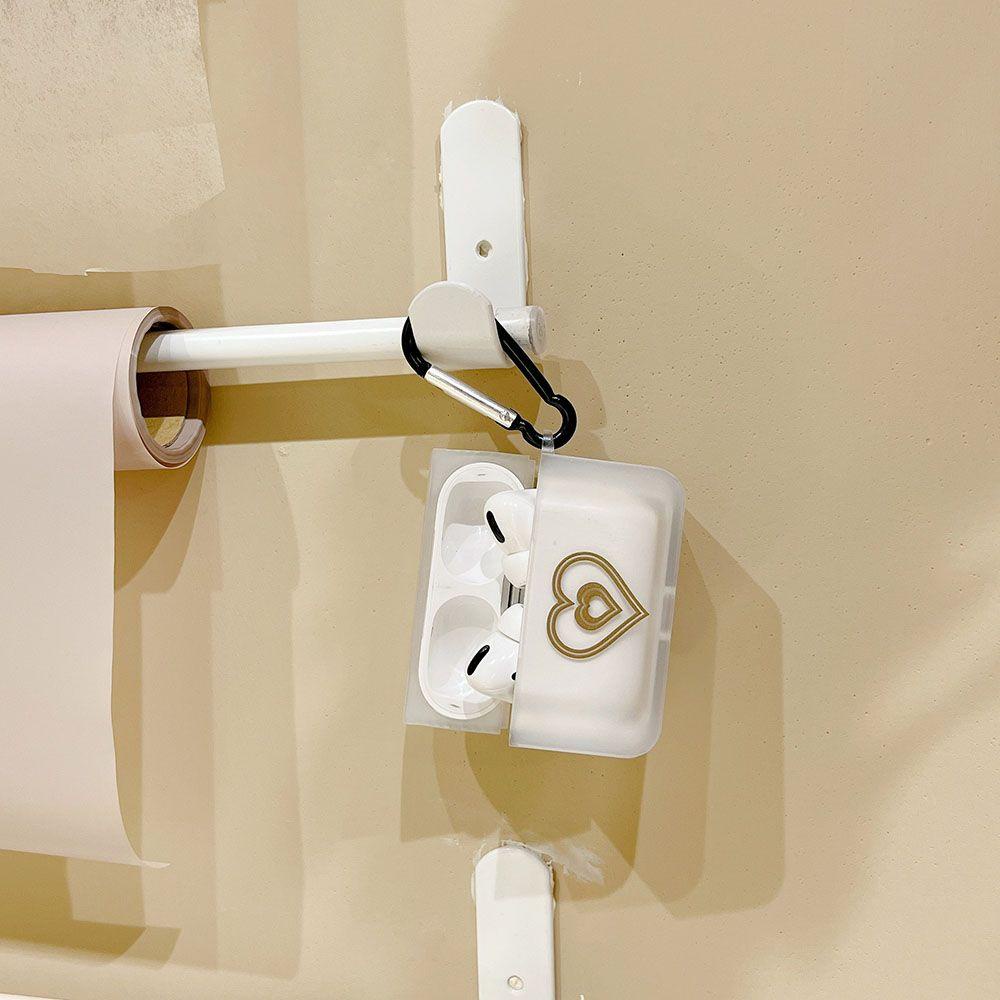 MYRONGVN Vỏ Bảo Vệ Hộp Sạc Tai Nghe Airpods Bằng Silicon Mềm Trong Suốt Họa Tiết Trái Tim Dễ