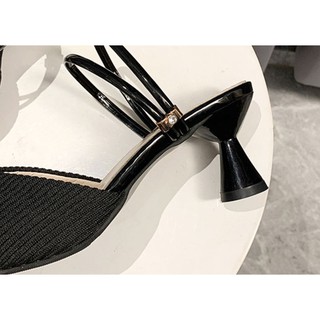 HÀNG SẴN_Giày Sandal Basic Mũi Nhọn Hai Kiểu Mặc Đế Tròn