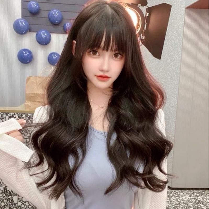 Wig/tóc giả teen/lolita/cosplay sóng lơi màu nâu đen BHT011 xinh xắn