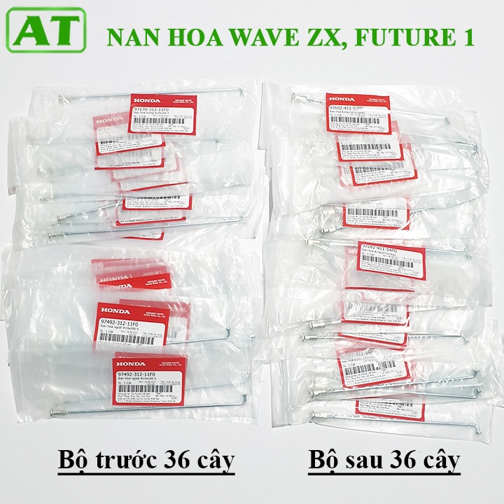 Bộ Nan Hoa Trước Sau Wave ZX Future 1 Chính Hãng Honda 36 Cây (Phanh Đĩa)