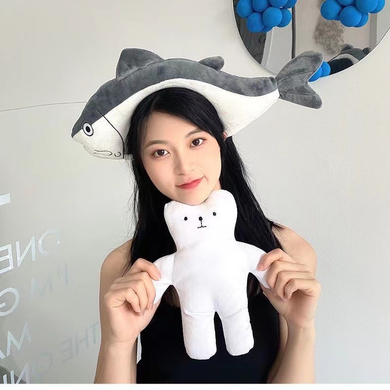 Băng Đô Cài Tóc Hình Cá Ướp Muối Lớn Dễ Thương Sáng Tạo Vui Nhộn Thời Trang Rửa Mặt Cho Bé Gái