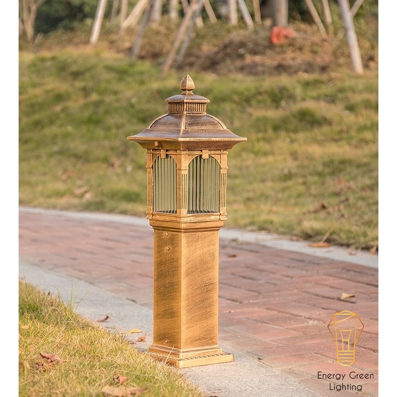 Đèn Cột Trang Trí Sân Vườn Cổ Điển Energy Green Lighting DSV-1172 Chống Nước - Chiều Cao 62cm - Cắm Điện 220V - Kèm Bóng