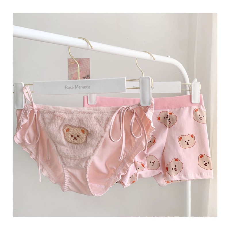 Đồ Lót Cặp Đôi Gấu Hồng * Đồ Lót Nhẹ Hoạt Hình Sang Trọng Ánh Sáng Sang Trọng Cho Cặp Đôi
