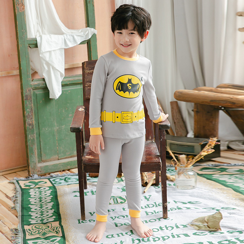 Kids Boys Superhero Design Pajamas Sleepwear Newborn Long Sleeve Top+Pants Leggings Warm Nightwear