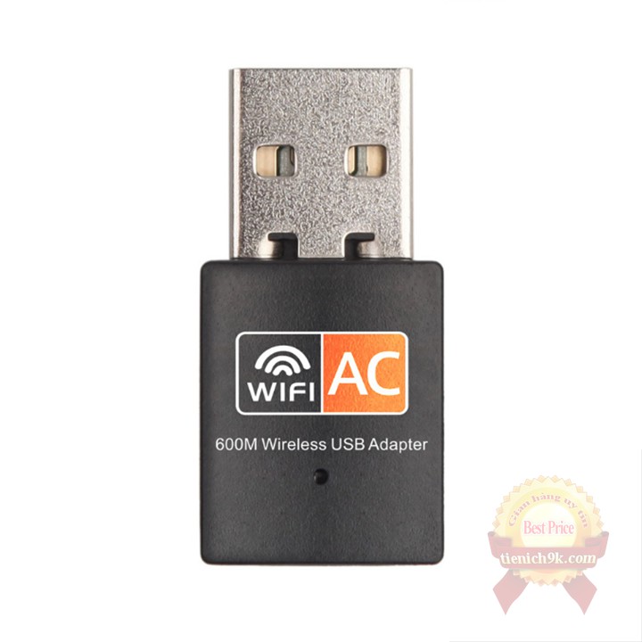 USB thu Wifi sóng 5Ghz băng tần tích hợp ăng ten phát cho PC laptop điện thoại AC600Mbps