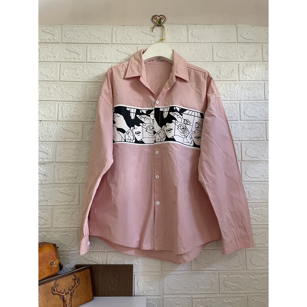 Sơ mi oversize in hình