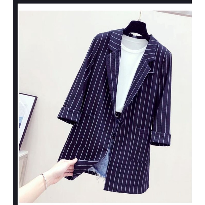 Áo vest blazer sọc phong cách hàn quốc