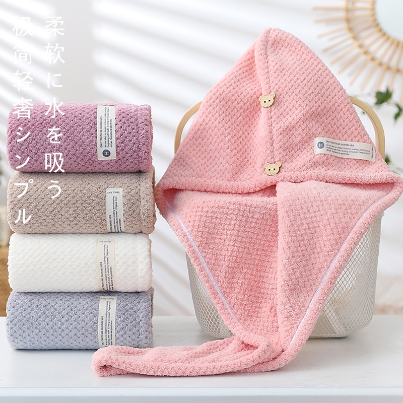 Khăn Quấn Tóc Bằng Sợi Micro Thấm Hút Nước Tiện Dụng Cho Nữ