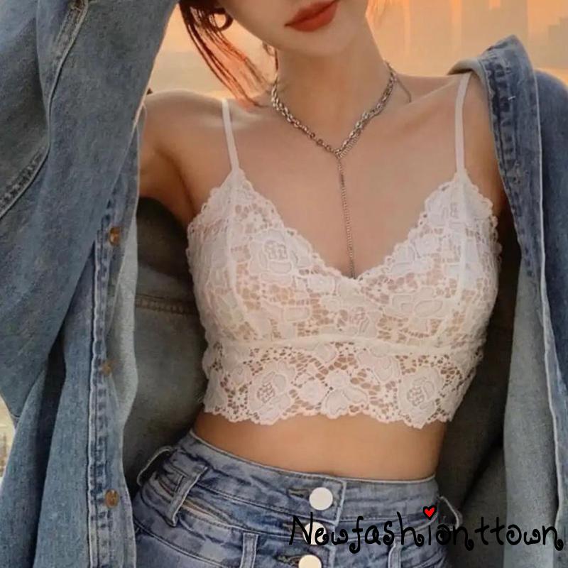 Áo lót ren hai dây có mút đệm quyến rũ dành cho nữ