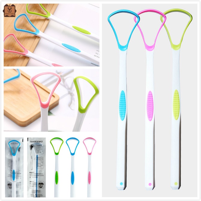 [Hàng mới về] Dụng cụ cạo lưỡi loại bỏ lớp phủ dày nhiều màu sắc dành cho chăm sóc răng miệng