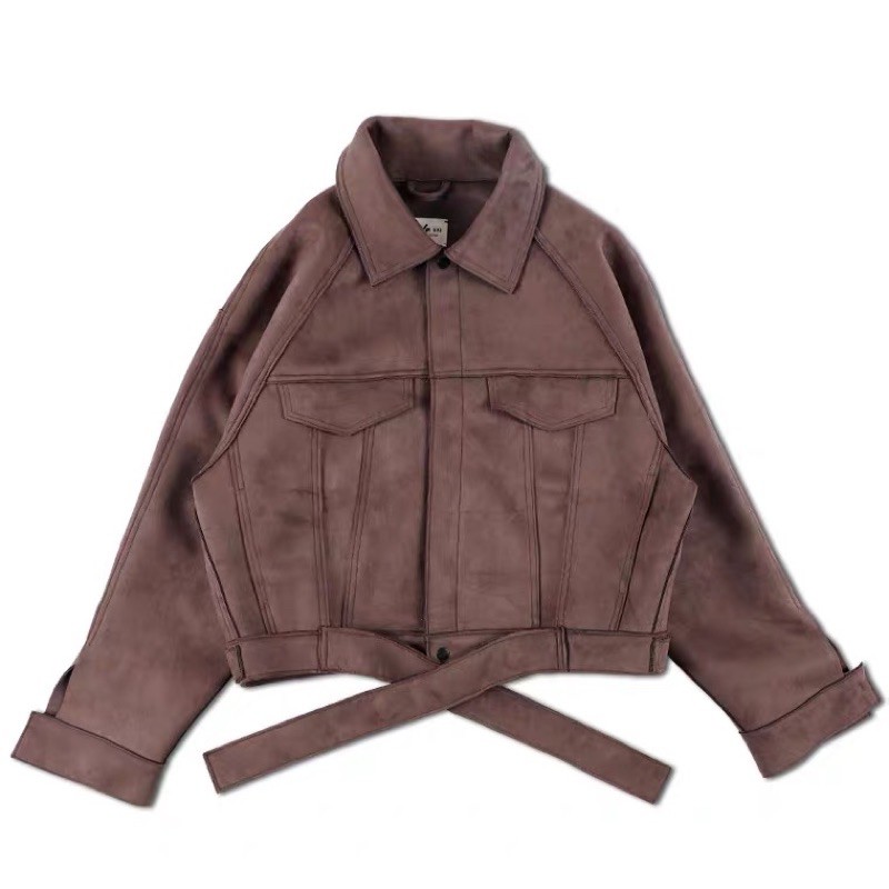 Áo khoác Da lộn Da bò thật Fog