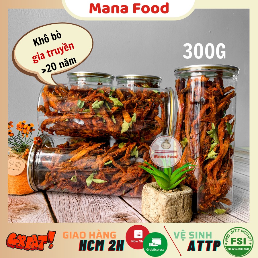 300G Khô Bò Que Mana Food, khô bò miếng, khô bò viên, khô bò Sài Gòn | Bò thật - ATVSTP, Ngon, Chất lượng | BigBuy360 - bigbuy360.vn