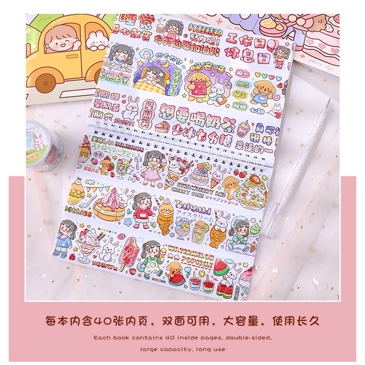 Sổ chiết washi tape lưu trữ sticker cute hình dán dễ thương trang trí sổ