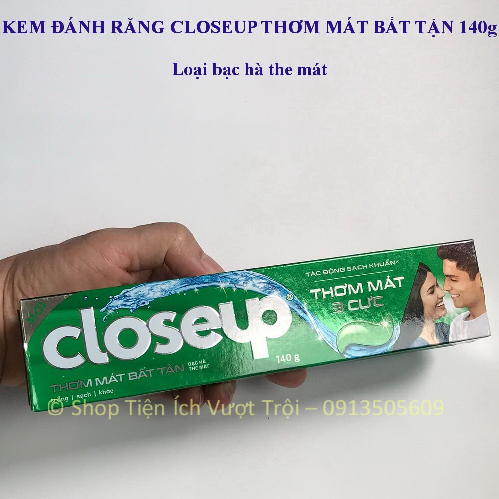 Kem đánh răng Closeup thơm mát 3 cực, làm sạch cả những răng trong cùng, sạch khuẩn, hơi thở thơm mát-Tiện Ích Vượt Trội