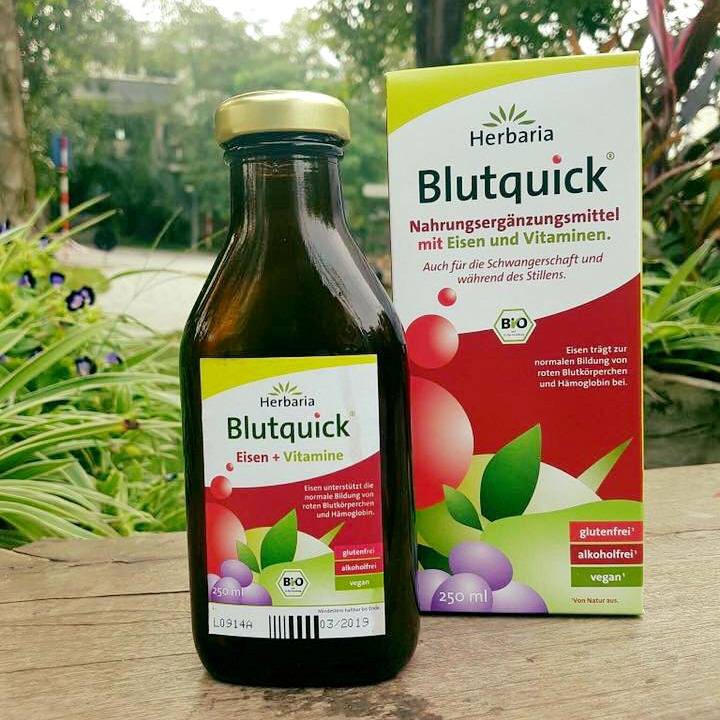 Herbaria Blutquick siro bổ sung sắt hữu cơ 250ml-500ml