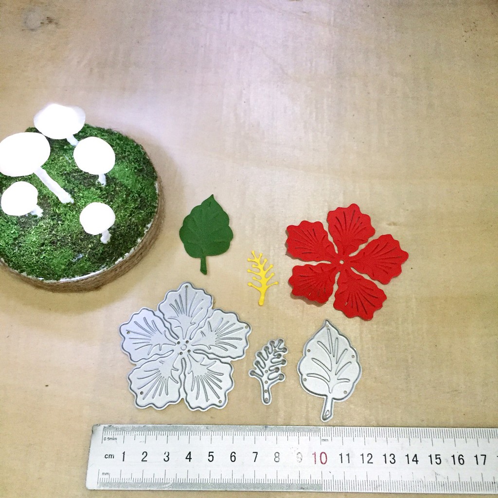 Khuôn cắt hoa râm bụt - khuôn thép cắt hoa handmade, cắt giấy, xốp, vải nỉ