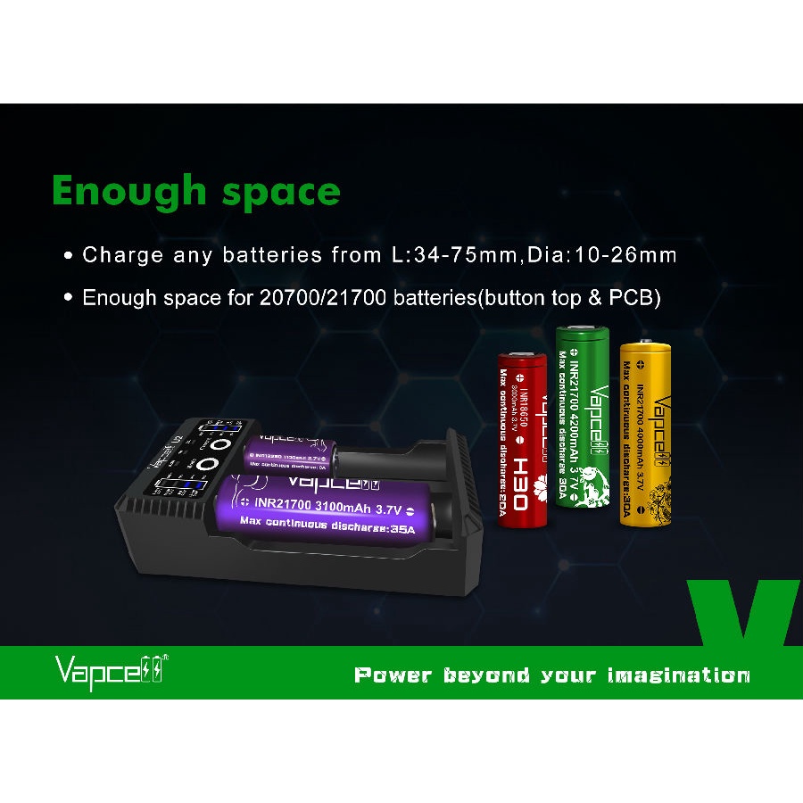 Sạc pin đa chức năng chính hãng VAPCELL U2, SẠC NHANH 2A - edc city official