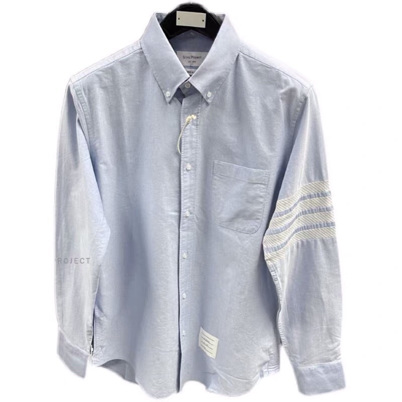 Áo sơ mi Thom Brown xanh viền 4 sọc xanh