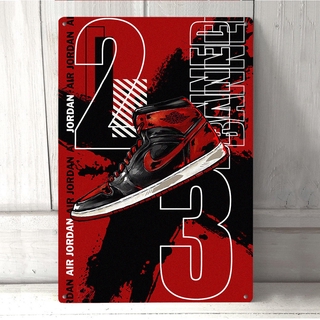 Poster Kim Loại Dán Tường Trang Trí Phong Cách Air Jordan
