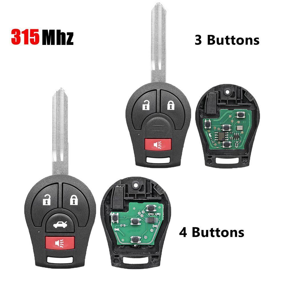 Chìa Khóa Điều Khiển Từ Xa 4 Butons 3 Nút 315MHz Với Chip ID46 Cho Xe Hơi
