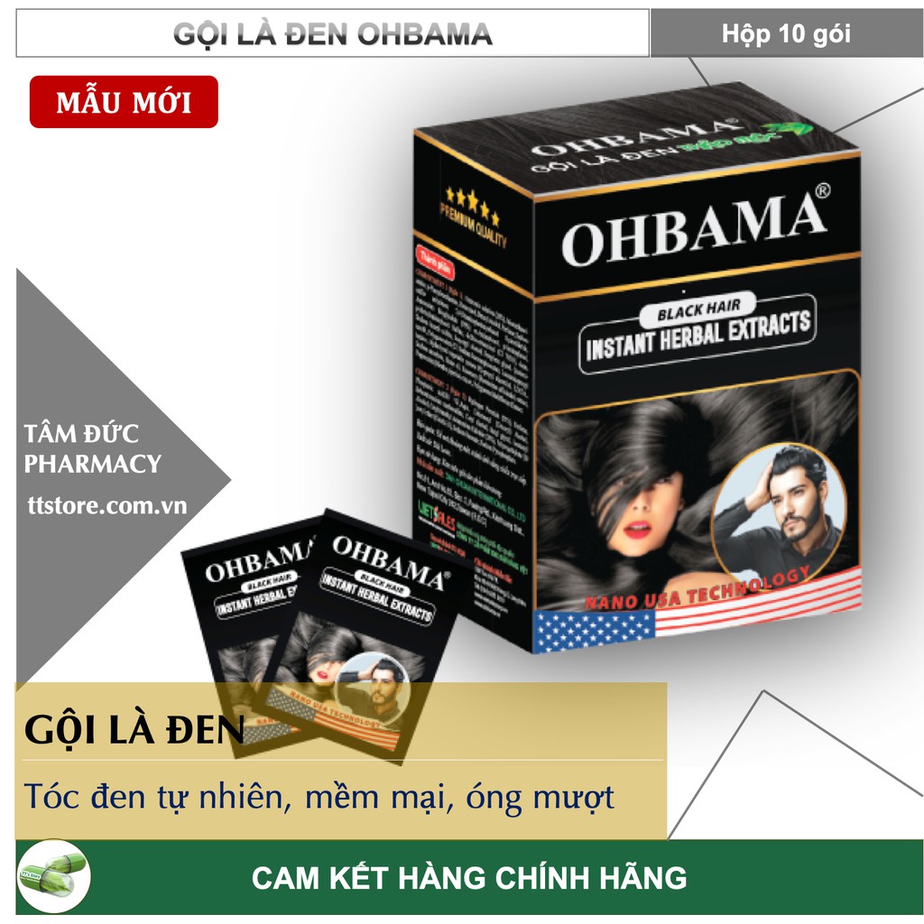 Dầu gội nhuộm tóc GỘI LÀ ĐEN OHBAMA / OBAMA [Gói 20ml]