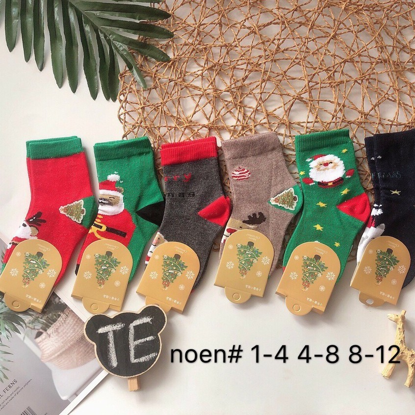 [LOẠI ĐẸP] Tất Noel Cao Cổ Dày Dặn Ấm Áp Cho Bé T11 - Unchi Store